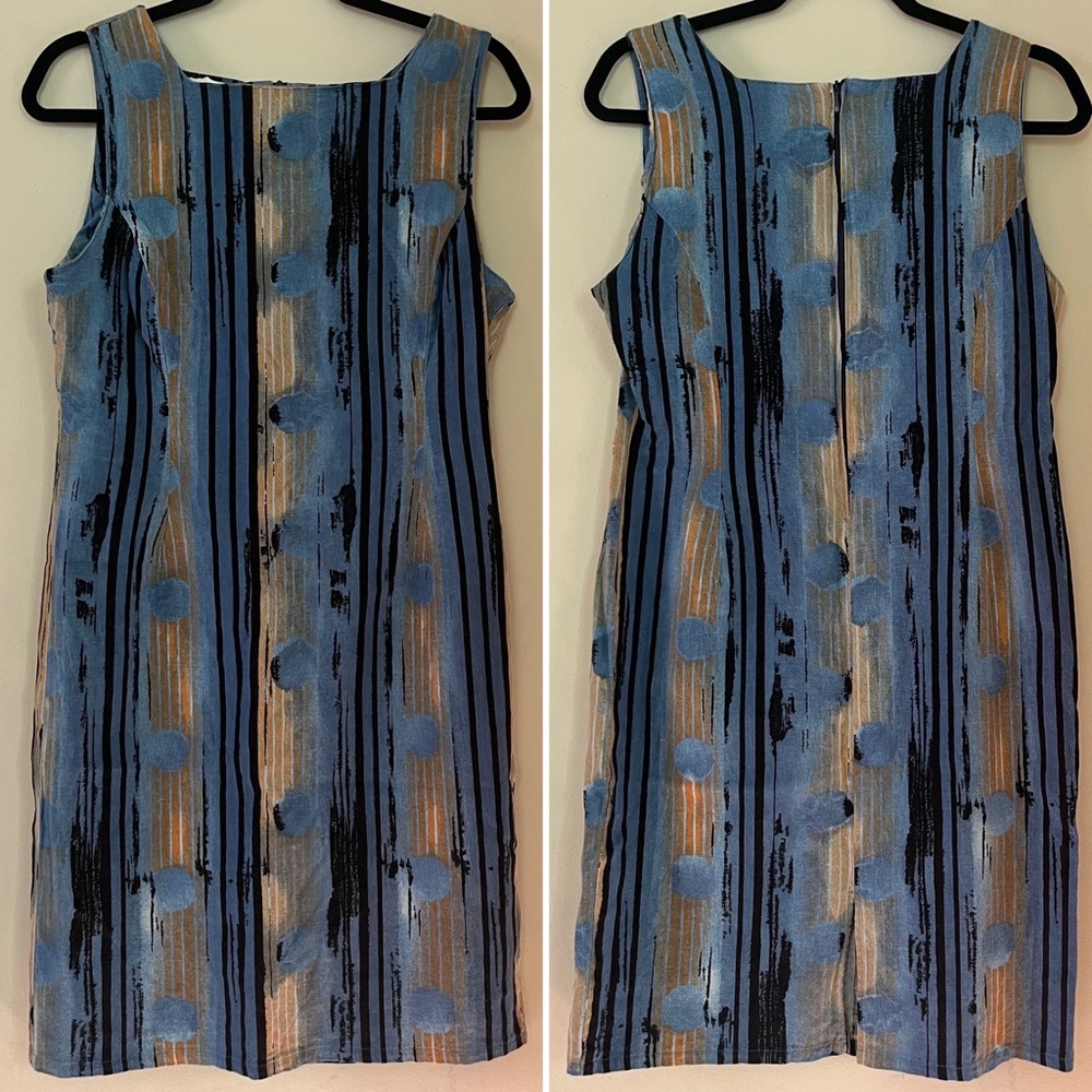 Vintage Linen Blend Shift Dress by RUNVS Size Large